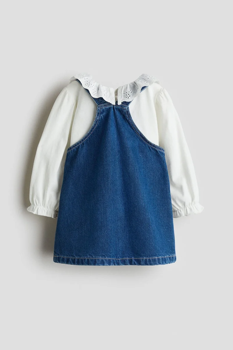 اتش اند ام طقم من فستان بتصميم دنغري وبلوزة - عبوة من قطعتين